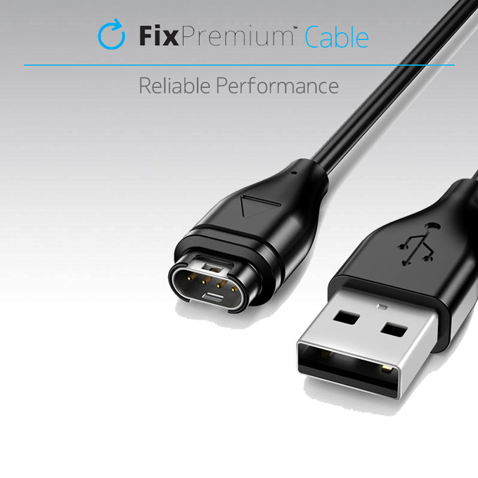 FixPremium - USB-C Charging Cable for Garmin Watch, black