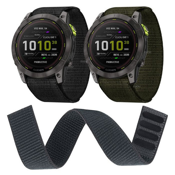 FixPremium - Nylon Strap for Garmin (22mm), black