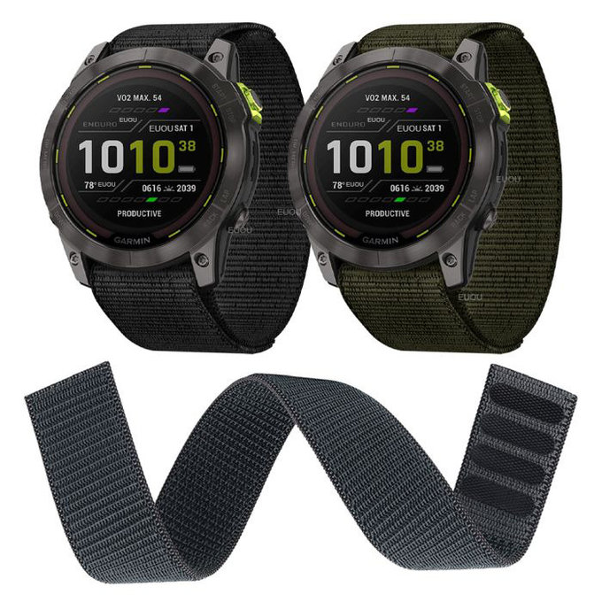 FixPremium - Nylon Strap for Garmin (26mm), black