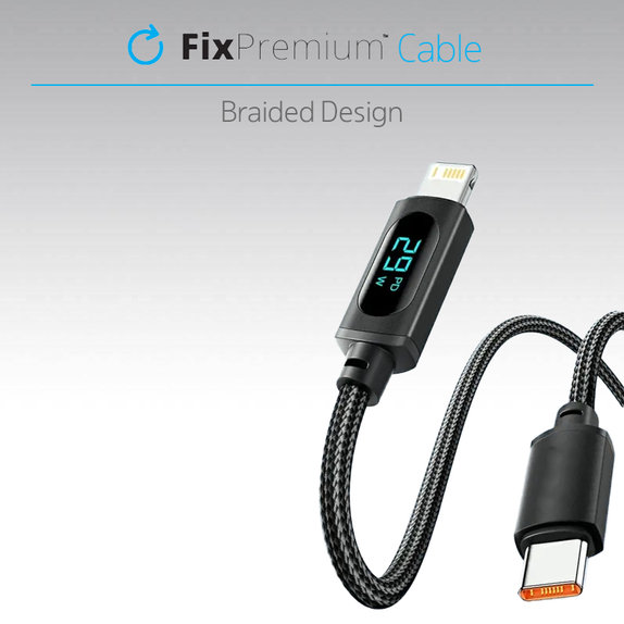 FixPremium - USB-C / USB Cable with Function Power Delivery (1m), black