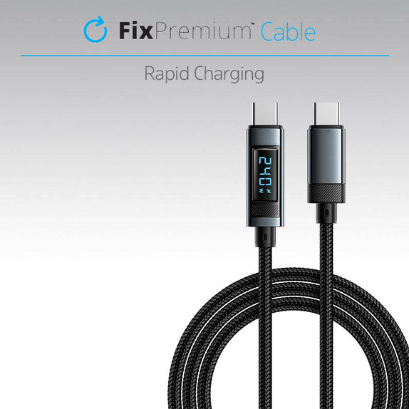 FixPremium - USB-C / USB Cable with Function Power Delivery (1m), black