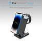 FixPremium - Folding 3in1 Stand for iPhone, Apple Watch & AirPods, black