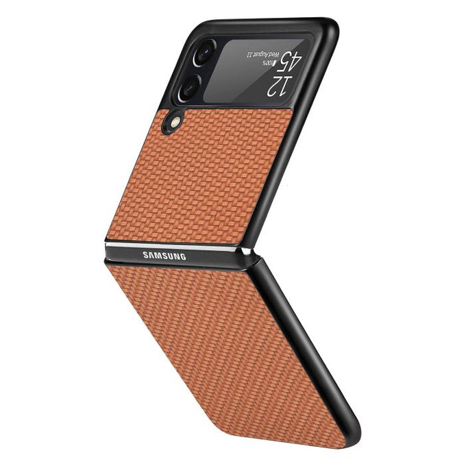 FixPremium - Case Carbon for Samsung Galaxy Z Flip 3, brown