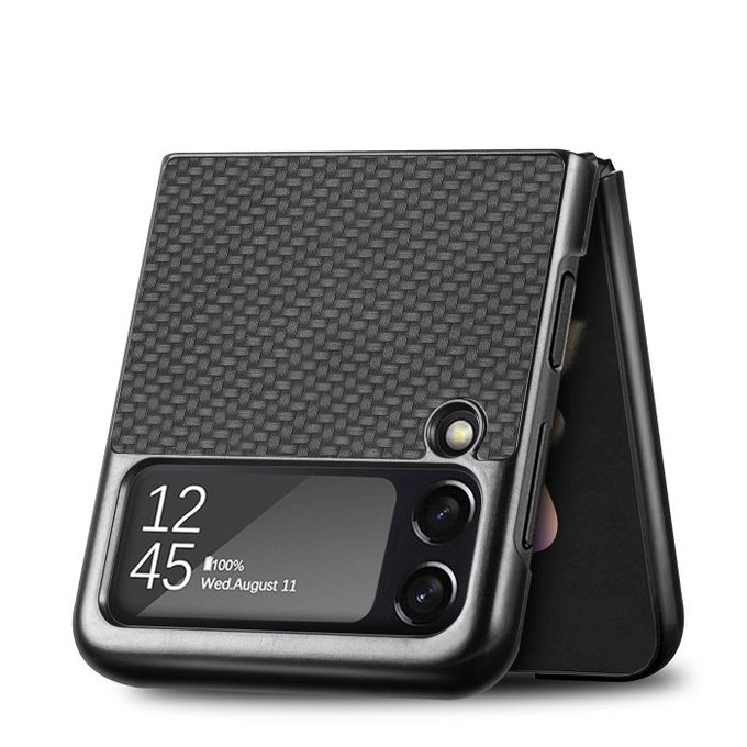 FixPremium - Case Carbon for Samsung Galaxy Z Flip 4, brown