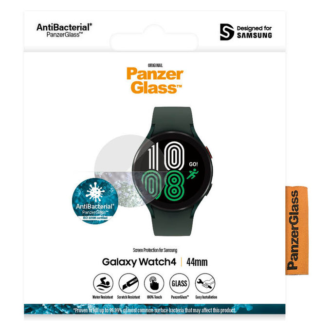 Tempered Glass Flat Glass AB for Samsung Galaxy Watch4 44 mm, Clear, PanzerGlass