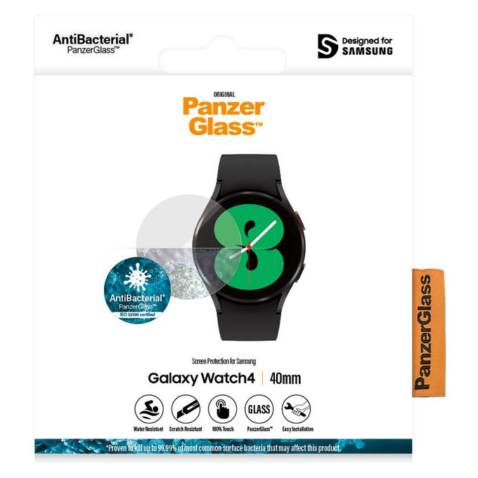 Tempered Glass Flat Glass AB for Samsung Galaxy Watch 4 40 mm, Clear, PanzerGlass