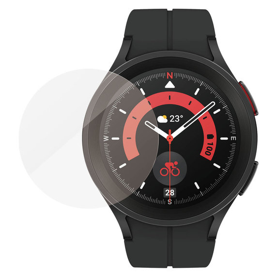 Tempered Glass Flat Glass AB for Samsung Galaxy Watch 5 Pro 45 mm, Clear, PanzerGlass