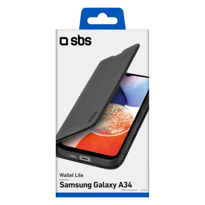 SBS - Case Book Wallet Lite for Samsung Galaxy A34 5G, black