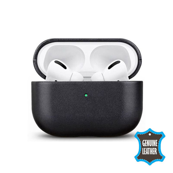 FixPremium - Leather Case for AirPods Pro 2, black