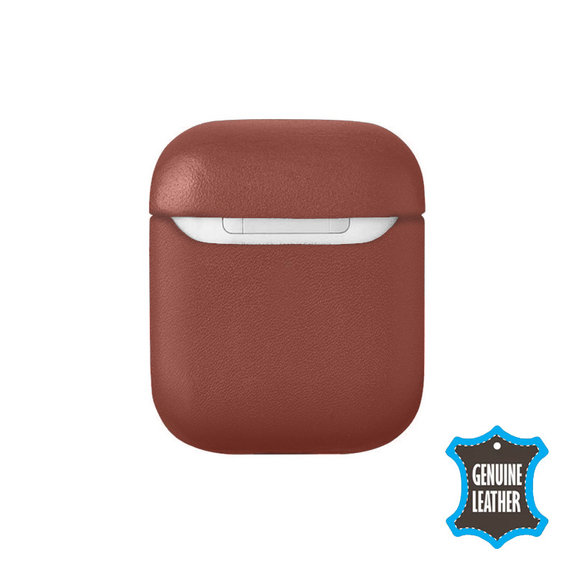 FixPremium - Leather Case for AirPods 1 & 2, brown