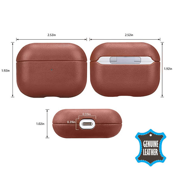 FixPremium - Leather Case for AirPods 3, brown