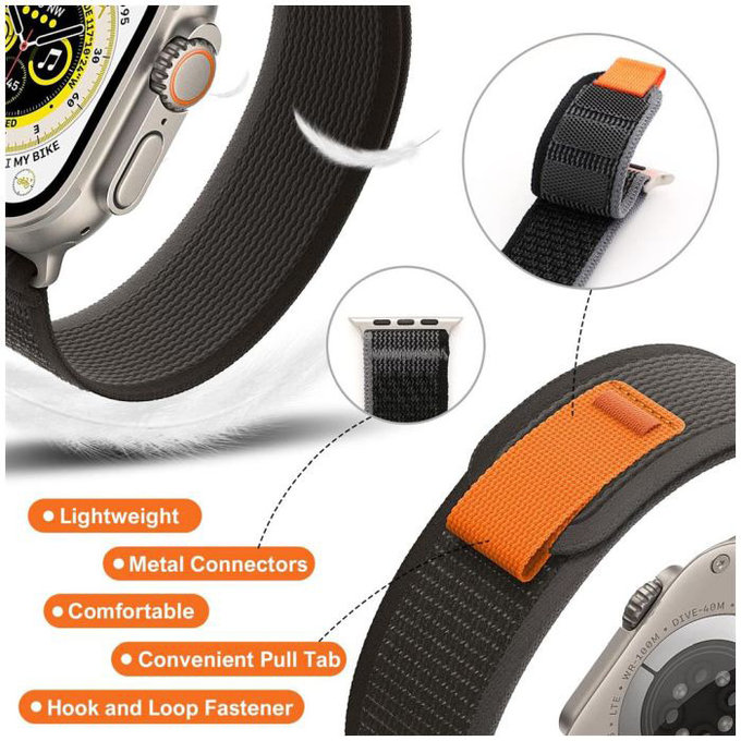 FixPremium - Strap Trail Loop for Apple Watch (42, 44, 45 & 49mm), black