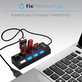 FixPremium - USB Hub with Power Switch for 7 USB, black