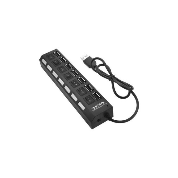 FixPremium - USB Hub with Power Switch for 7 USB, black
