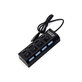 FixPremium - USB Hub with Power Switch for 4 USB, black
