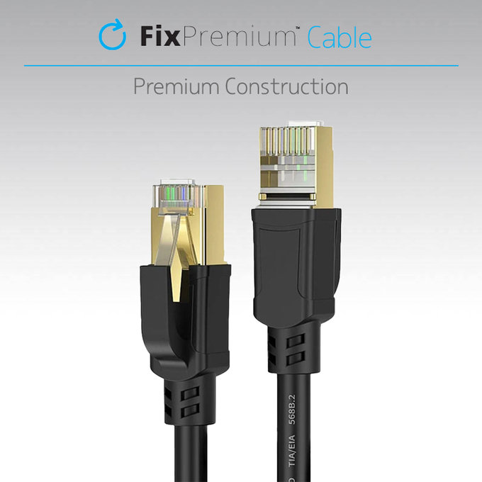 FixPremium - Ethernet Cable - RJ45 / RJ45 (1m), black