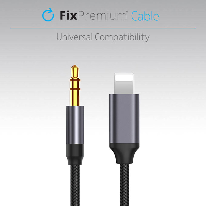 FixPremium - Lightning / Jack 3.5mm Cable (1m), black