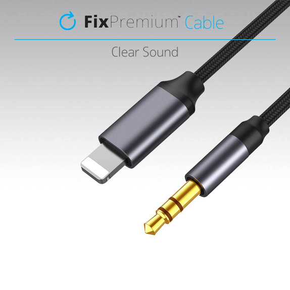 FixPremium - Lightning / Jack 3.5mm Cable (1m), black