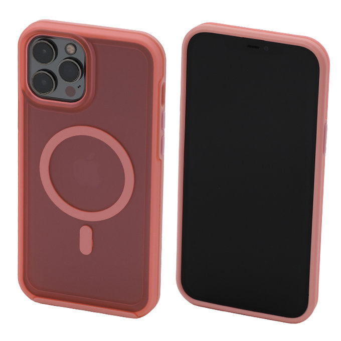 FixPremium - Case Clear withMagSafe for iPhone 13 Pro, peach pink