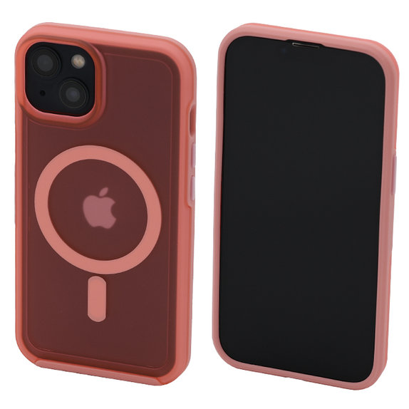 FixPremium - Case Clear with MagSafe for iPhone 14, peach pink