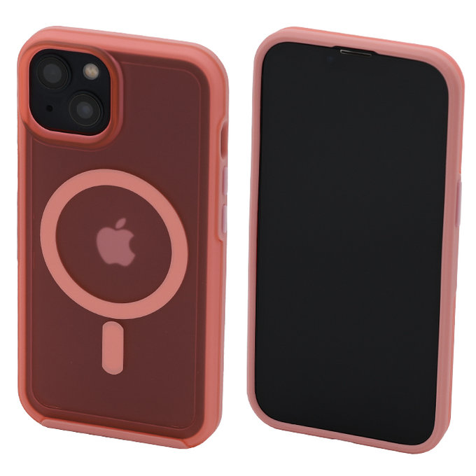 FixPremium - Case Clear with MagSafe for iPhone 14, peach pink