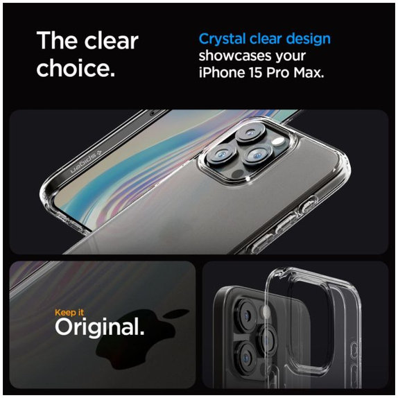 Spigen - Case Ultra Hybrid for iPhone 15 Pro Max, frost clear