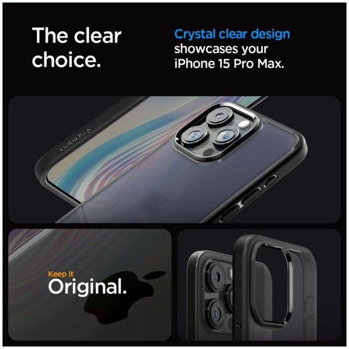 Spigen - Case Ultra Hybrid for iPhone 15 Pro Max, frost black
