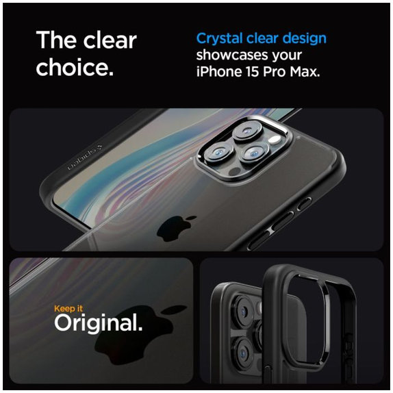 Spigen - Case Ultra Hybrid for iPhone 15 Pro Max, matte black