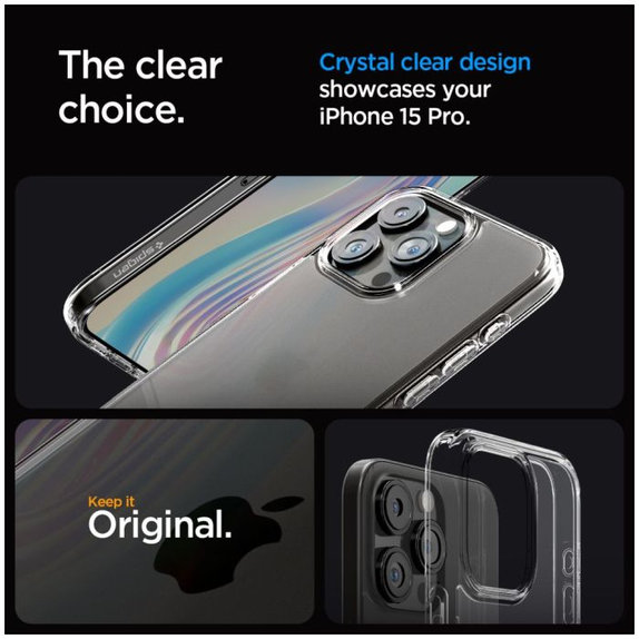 Spigen - Case Ultra Hybrid for iPhone 15 Pro, frost clear