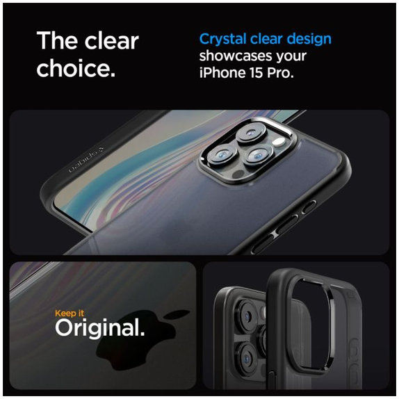 Spigen - Case Ultra Hybrid for iPhone 15 Pro, frost black