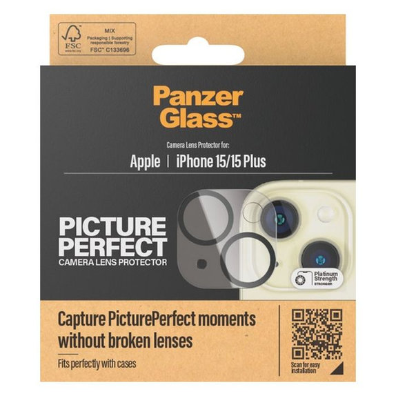 PanzerGlass - Rear Camera Lens Protector PicturePerfect for iPhone 15 & 15 Plus, transparent