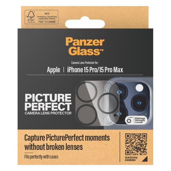 PanzerGlass - Rear Camera Lens Protector PicturePerfect for iPhone 15 Pro & 15 Pro Max, transparent