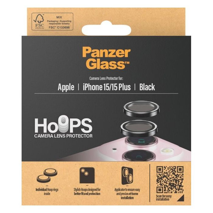 PanzerGlass - Rear Camera Lens Protector Hoops for iPhone 15 & 15 Plus, transparent