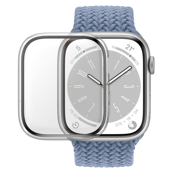 Tempered Glass Full Body D3O for Apple Watch 9/8/7 41 mm, Transparent, PanzerGlass