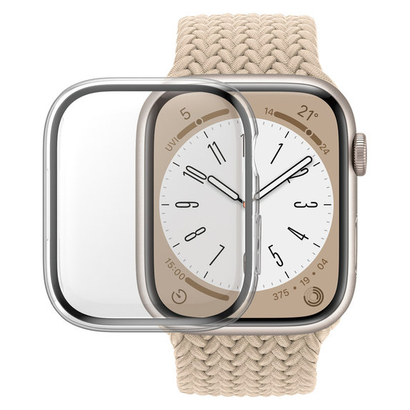 Tempered Glass Full Body D3O for Apple Watch 9/8/7 45 mm, Transparent, PanzerGlass