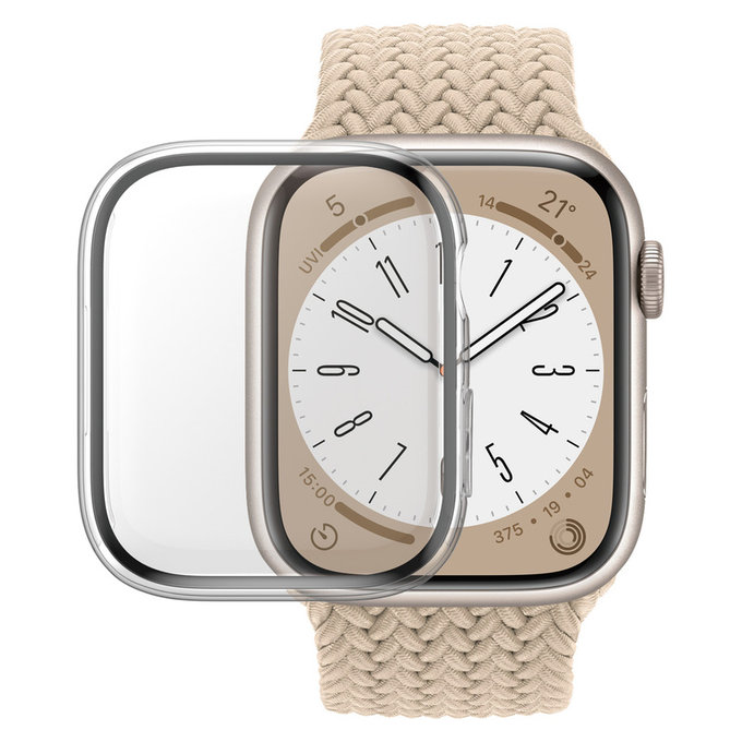 Tempered Glass Full Body D3O for Apple Watch 9/8/7 45 mm, Transparent, PanzerGlass