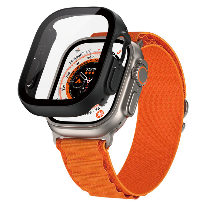 Tempered Glass Full Body D3O for Apple Watch Ultra/Ultra 2, Black, PanzerGlass
