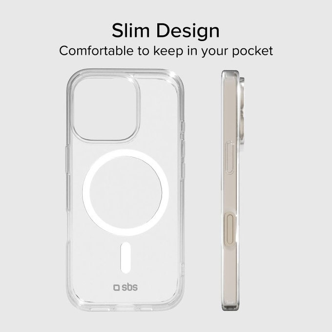 SBS - Case Light Mag with MagSafe for iPhone 15 Pro, transparent