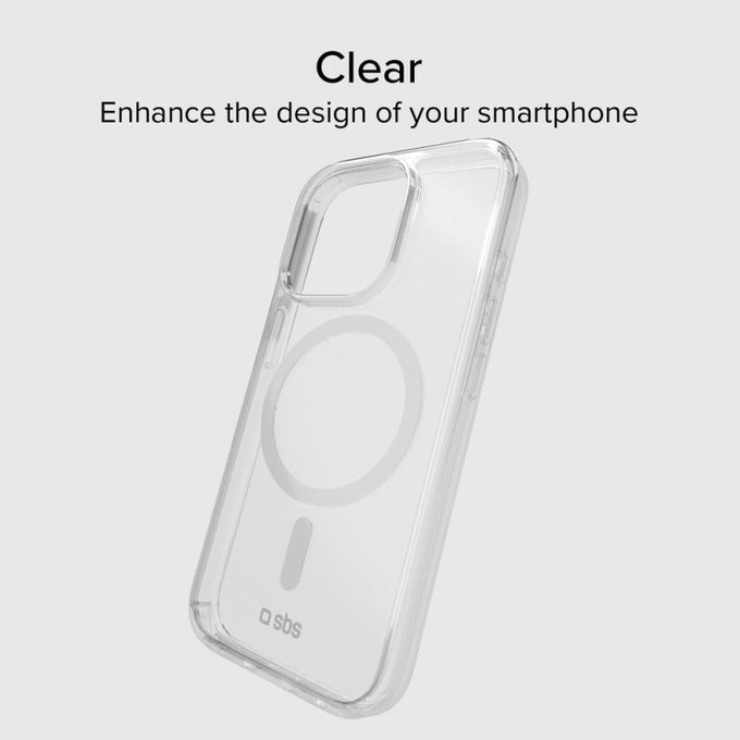 SBS - Case Light Mag with MagSafe for iPhone 15 Pro Max, transparent