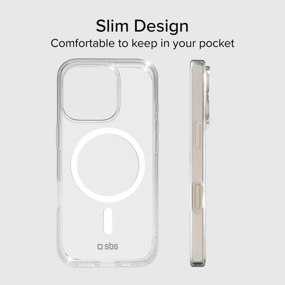 SBS - Case Light Mag with MagSafe for iPhone 15 Pro Max, transparent