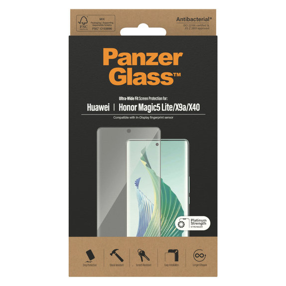 Tempered Glass UWF for Honor Magic5 Lite, Black, PanzerGlass