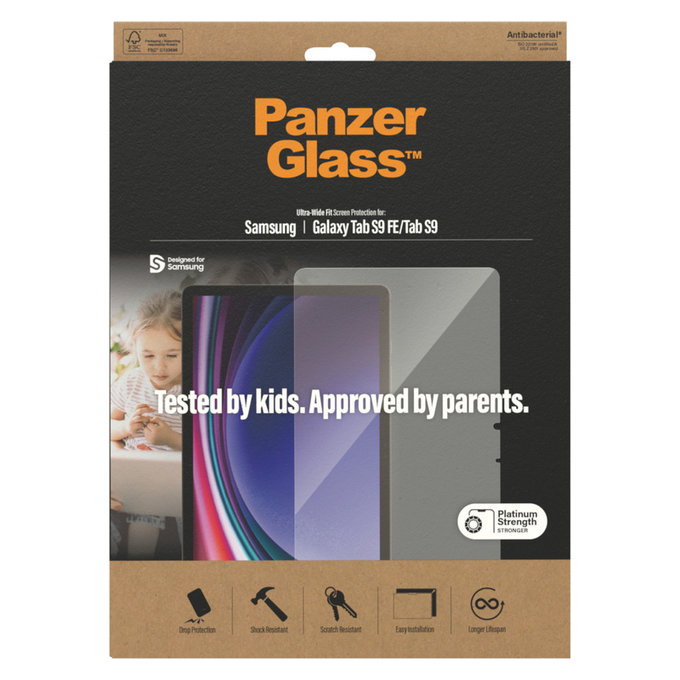 Tempered Glass UWF AB for Samsung Galaxy Tab S9/S9 FE, Clear, PanzerGlass