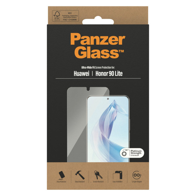 Tempered Glass UWF for Honor 90 Lite, Clear, PanzerGlass