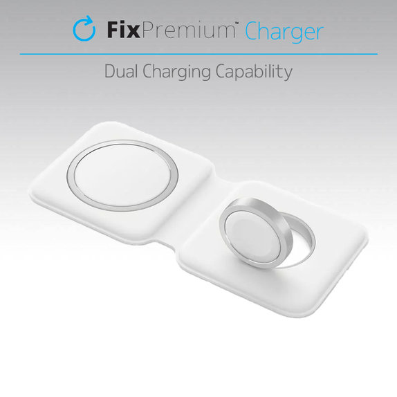 FixPremium - MagSafe Duo for iPhone & Apple Watch, white