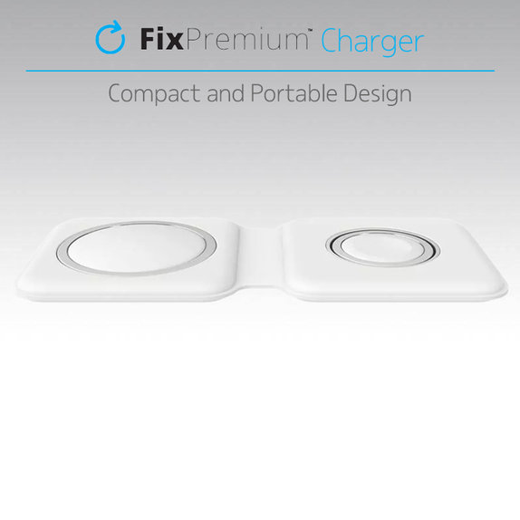 FixPremium - MagSafe Duo for iPhone & Apple Watch, white