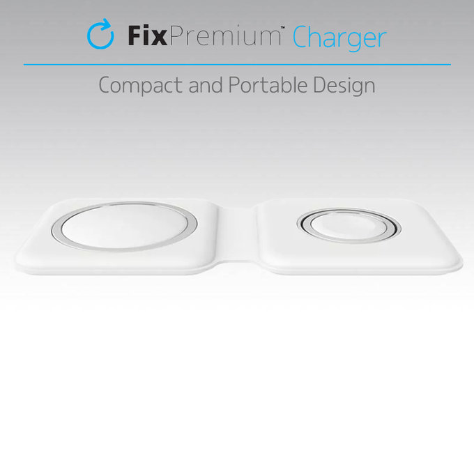 FixPremium - MagSafe Duo for iPhone & Apple Watch, white