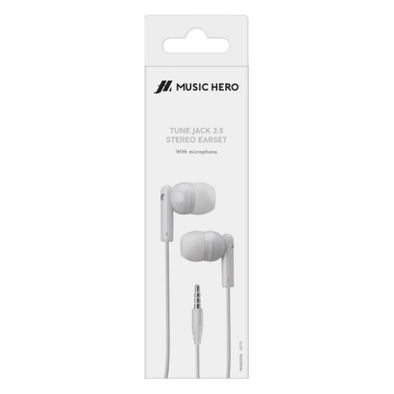 Music Hero - Stereo Earphones Tune, Jack 3.5mm, white
