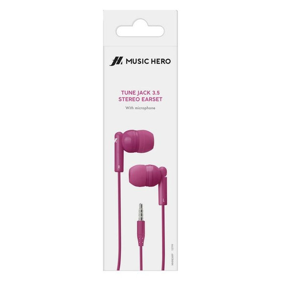 Music Hero - Stereo Earphones Tune, Jack 3.5mm, pink
