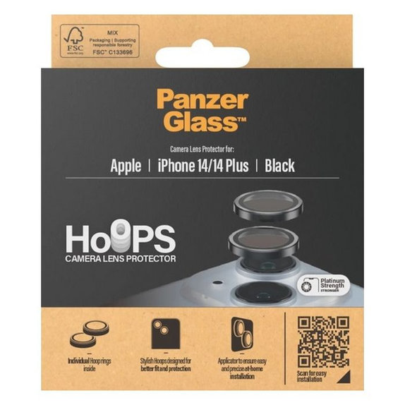 PanzerGlass - Rear Camera Lens Protector Hoops for iPhone 14 a 14 Plus, black