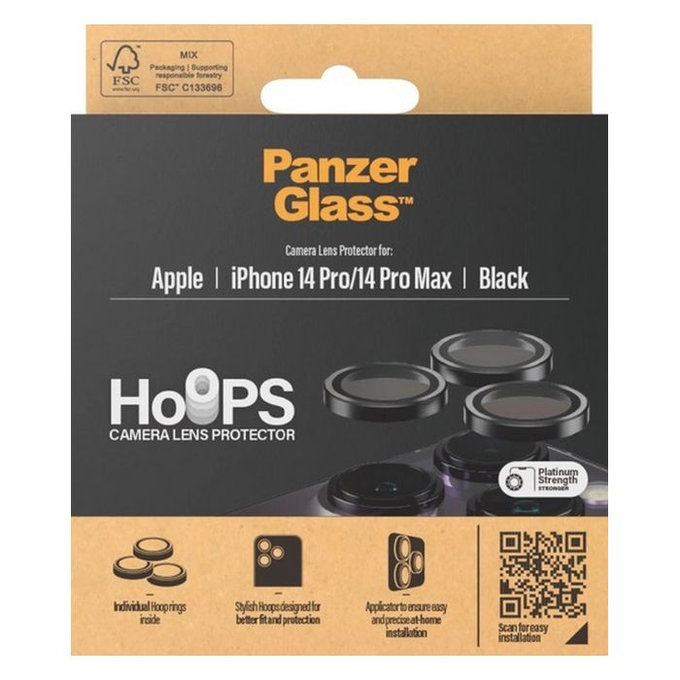 PanzerGlass - Rear Camera Lens Protector Hoops for iPhone 14 Pro a 14 Pro Max, black